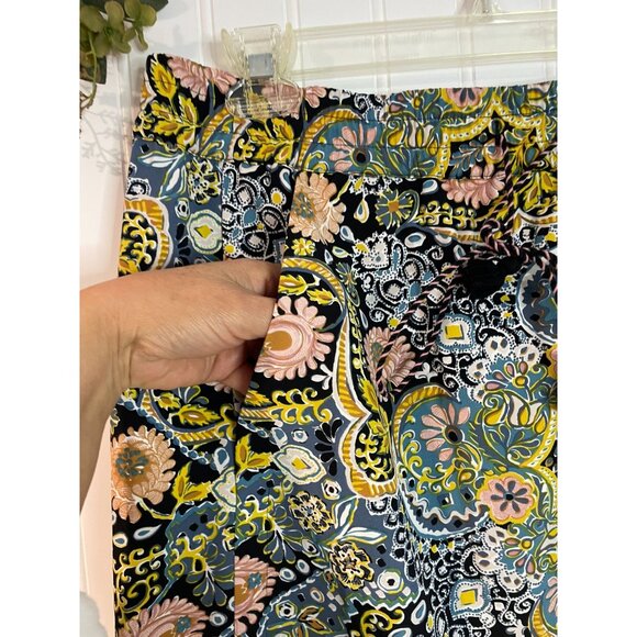 Loft Womens Floral Print Elastic Waist Skirt With Tie Detail M - Picture 4 of 12